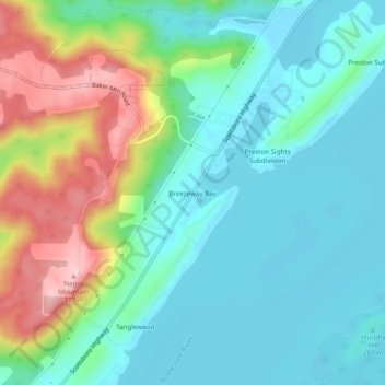 Breezeway Bay topographic map, elevation, terrain