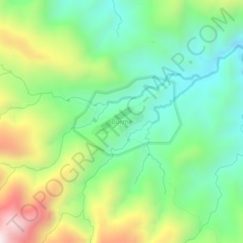 Borme topographic map, elevation, terrain
