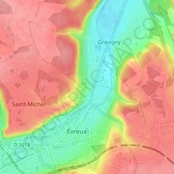 La Cavée Rouge topographic map, elevation, terrain