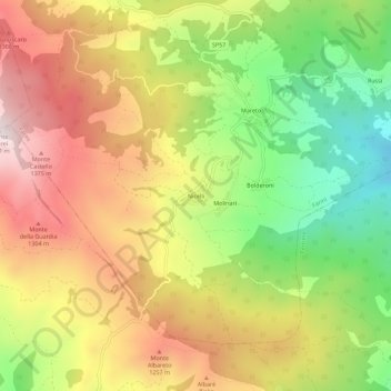 Nicelli topographic map, elevation, terrain