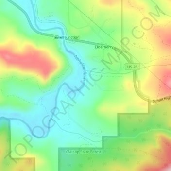 Mishawaka topographic map, elevation, terrain
