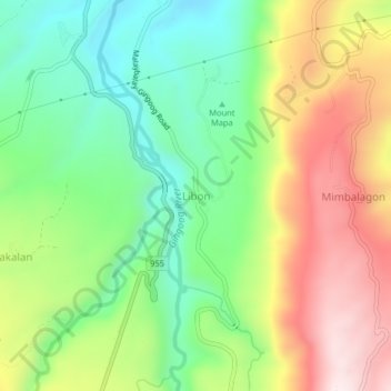 Libon topographic map, elevation, terrain