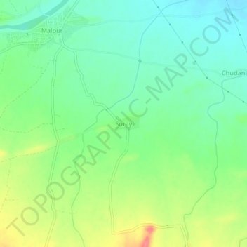 Suray topographic map, elevation, terrain