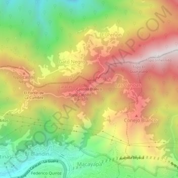 Castillo Blanco topographic map, elevation, terrain
