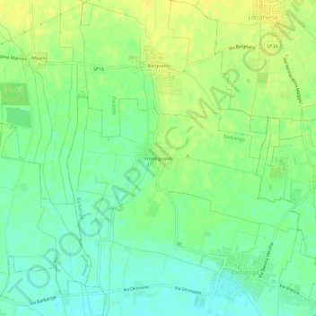 Frontignano topographic map, elevation, terrain