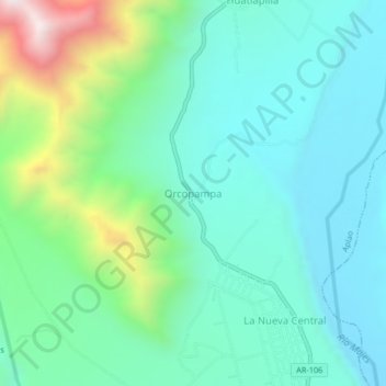 Orcopampa topographic map, elevation, terrain