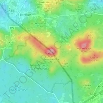 Monte Orsario topographic map, elevation, terrain