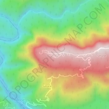 Nongwar topographic map, elevation, terrain