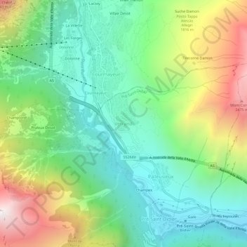 Verrand topographic map, elevation, terrain