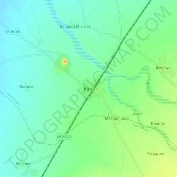 Rani topographic map, elevation, terrain