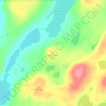 Flag Staff Hill topographic map, elevation, terrain