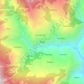 Phalat topographic map, elevation, terrain