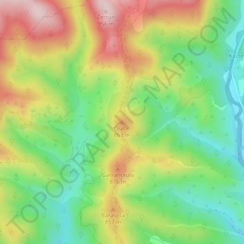 Olabe topographic map, elevation, terrain