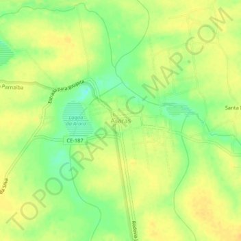 Araras topographic map, elevation, terrain