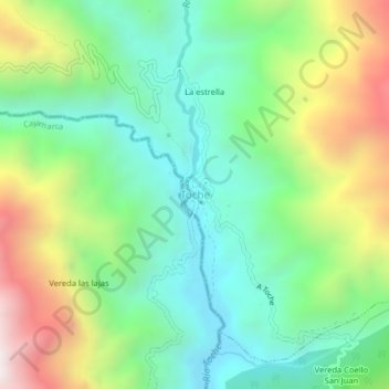 Toche topographic map, elevation, terrain