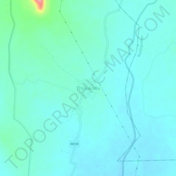 Tholukodu topographic map, elevation, terrain