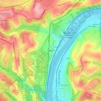 Camden topographic map, elevation, terrain