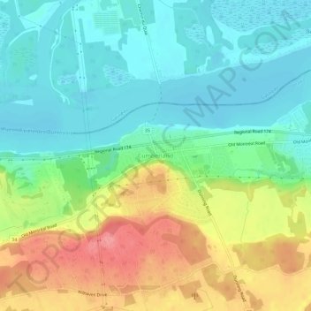 Cumberland topographic map, elevation, terrain