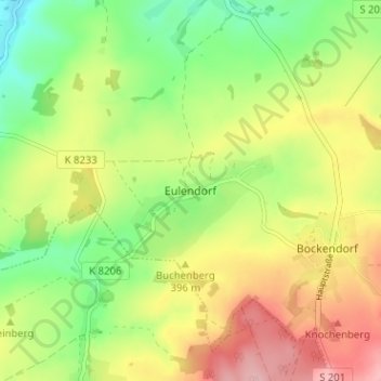 Eulendorf topographic map, elevation, terrain