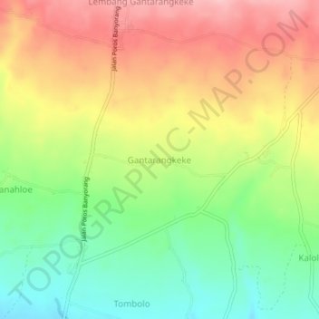 Gantarangkeke topographic map, elevation, terrain