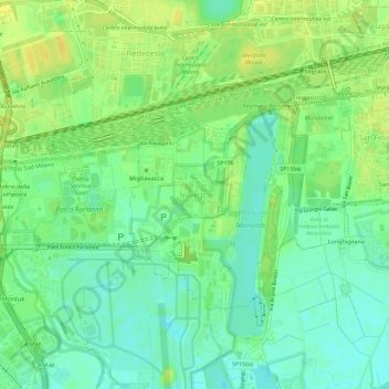 Novegro topographic map, elevation, terrain