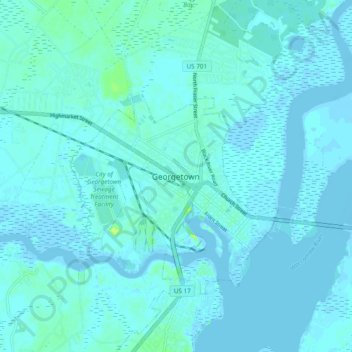 Georgetown topographic map, elevation, terrain