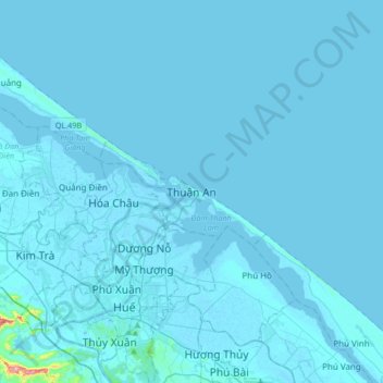Thuan An Ward topographic map, elevation, terrain