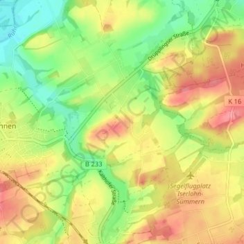 Drüpplingsen topographic map, elevation, terrain