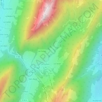 Le Couvent topographic map, elevation, terrain