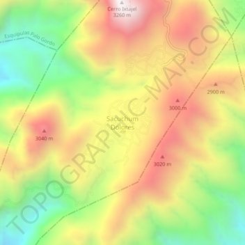 Sacuchum Dolores topographic map, elevation, terrain