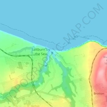 Old Saltburn topographic map, elevation, terrain