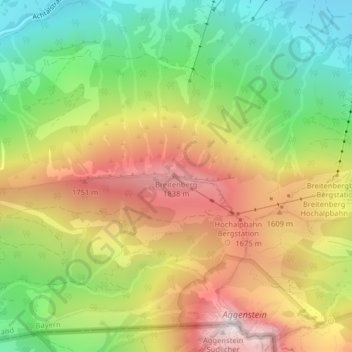 Breitenberg topographic map, elevation, terrain