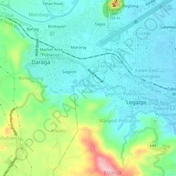 Em's Barrio South topographic map, elevation, terrain