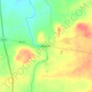 Bruree topographic map, elevation, terrain