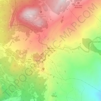 Pietransieri topographic map, elevation, terrain