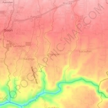 Dayapan topographic map, elevation, terrain