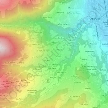 La Cry topographic map, elevation, terrain