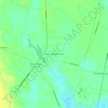 Ranchland Ranchettes topographic map, elevation, terrain