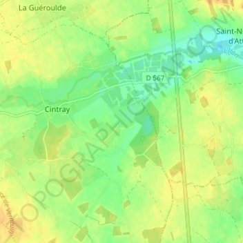Le Bois Richet topographic map, elevation, terrain