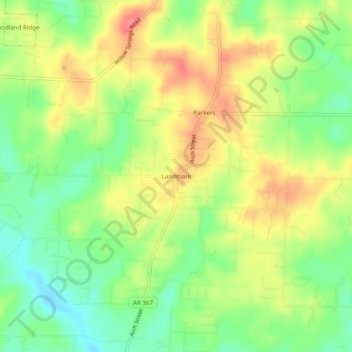 Landmark topographic map, elevation, terrain