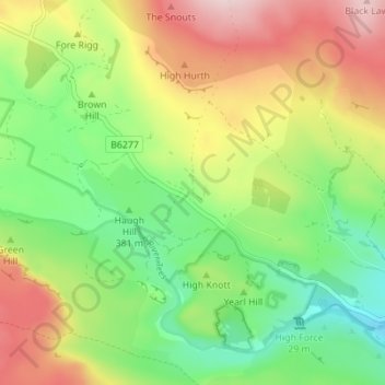 Forest-in-Teesdale topographic map, elevation, terrain