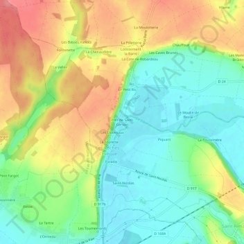 Prés de Saint-Gervais topographic map, elevation, terrain