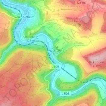 Bronnbach topographic map, elevation, terrain