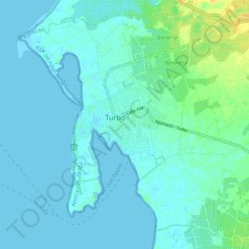 Turbo topographic map, elevation, terrain