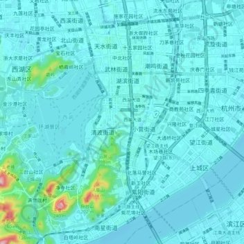 Qingbo topographic map, elevation, terrain