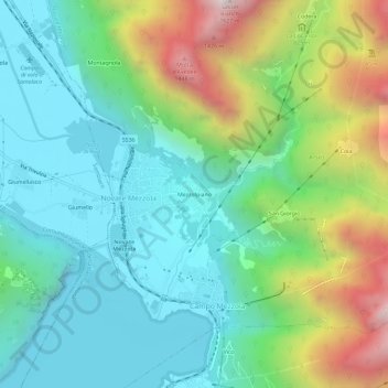 Mezzolpiano topographic map, elevation, terrain