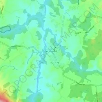 Lørenfallet topographic map, elevation, terrain