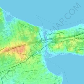 Canoe Place topographic map, elevation, terrain