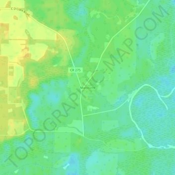 Marysville topographic map, elevation, terrain