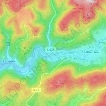 Gleierbrück topographic map, elevation, terrain